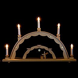 Candle Arch - Angel at the Zither and Electric Lights - 55x32 cm / 21.7x12.6 inch