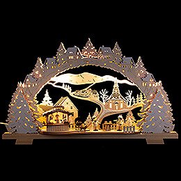 Candle Arch - Barbecue Lodge with Snow - 53x31 cm / 20.9x12.2 inch