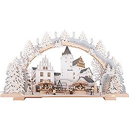 Candle Arch  -  Christmas Market at Schwarzenberg Castle with Snow  -  72x43cm / 28.3x16.9 inch