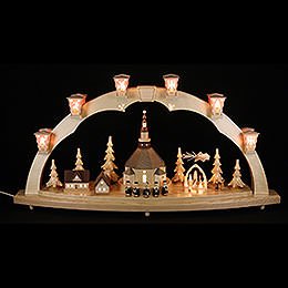 Candle Arch  -  Church of Seiffen with Pyramid  -  40x80cm / 15.7x31.5 inch