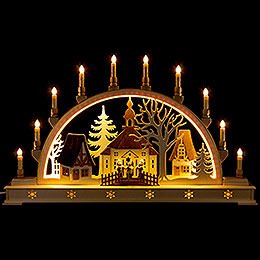 Candle Arch  -  Church with Carolers  -  78x45cm / 30x17 inch