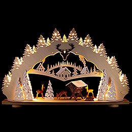 Candle Arch - Deer in the Woods (LED powered) - 66x39 cm / 26x15.4 inch