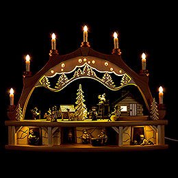 Candle Arch  -  Forest House with Moving Figurines  -  68x50cm / 26.8x19.7 inch