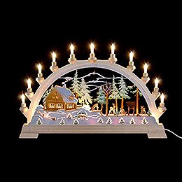 Candle Arch - Forester's House with Figures, Colored - 65x40 cm / 26x17.5 inch