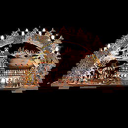Candle Arch - Market Caf with Turning Pyramid - 72x43x13 cm / 5.1 inch
