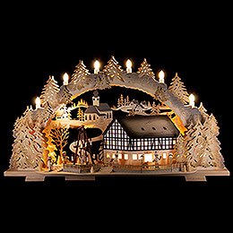Candle Arch  -  Market Caf with Turning Pyramid  -  72x43x13cm / 5.1 inch