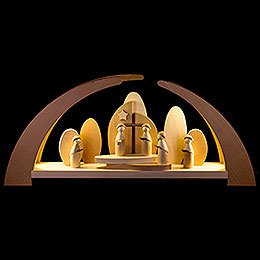 Candle Arch - Modern Carolers and Church - 62x26,5 cm / 24x10.4 inch