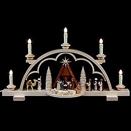 Candle Arch  -  Nativity Scene  -  57cm / 22 inch  -  120 V Electr. (US - Standard)