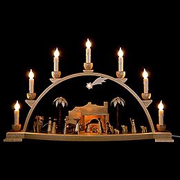Candle Arch - Nativity Scene Natural - 60x35 cm / 23.6x13.8 inch