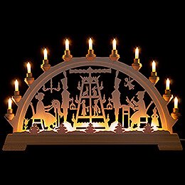 Candle Arch  -  Pyramid with Carver and Lace Woman  -  63x43cm / 24.8x16.9 inch