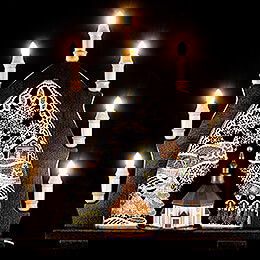 Candle Arch - Seiffen Church Black - Embroidery Colored - 41x45 cm / 16.1x17.7 inch