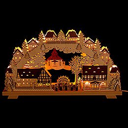 Candle Arch  -  Seiffen Village with Carolers  -  70x38cm / 27.6x15 inch