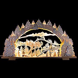 Candle Arch - Skiing and Sleeding in the Ore Mountains - 70x43 cm / 27.6x16.9 inch