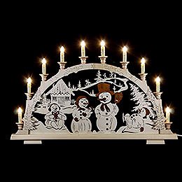 Candle Arch  -  Snow Man Family  -  65x45cm / 25.5x17 inch
