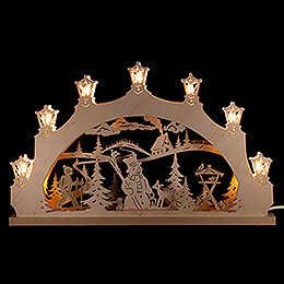 Candle Arch  -  "Snowman in Forest"  -  52x32x6cm / 20.5x12.6x2.4 inch