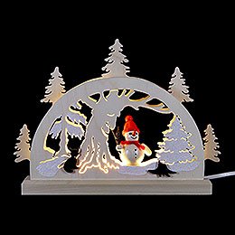 Candle Arch  -  Snowman in the Forest  -  23x15x4,5cm / 9x5.9x1.7 inch