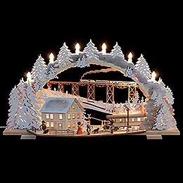 Candle Arch - Train Ride in the Ore Mountains with Snow - 72x43x13 cm / 28x16x5 inch