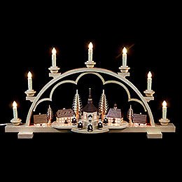 Candle Arch - Village Seiffen - 64 cm / 25 inch - illuminated houses