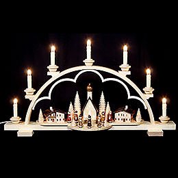 Candle Arch - Village in the Alps - 64 cm / 25 inch - 120 V Electr. (US-Standard)