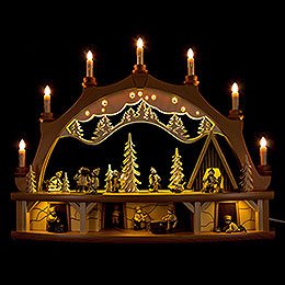 Candle Arch  -  Winter Children with Moving Figurines  -  68x50cm / 26.8x19.7 inch
