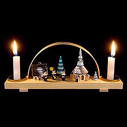 Candle Arch Winter Village Seiffen with Carolers- 24x12 cm / 9.4x4.7 inch