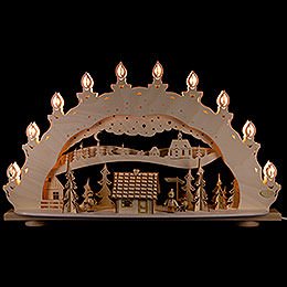 Candle Arch  -  "Winter Wonder Land" with Smoking Hut  -  66x39,6x11,5cm / 2 inch