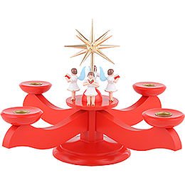 Candle Holder - Advent Red - 29x29x26 cm / 11.4x11.4x10.2 inch