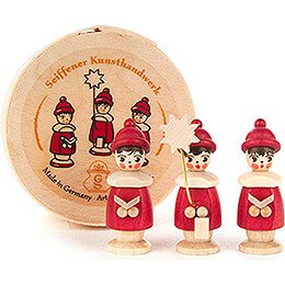 Carolers red in Wood Chip Box  -  3,5cm / 1.4 inch