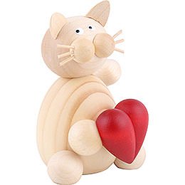 Cat Moritz with Heart  -  8cm / 3.1 inch