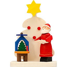 Christbaumschmuck Baum-Weihnachtsmann mit Pyramide 6 cm