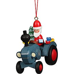 Christbaumschmuck Traktor mit Weihnachtsmann - 5,7x5,6 cm