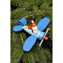 Christbaumschmuck Weihnachtsmann im Flieger - 10,0x5,0 cm