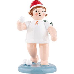 Christmas Angel with Hat and Snowballs - 6,5 cm / 2.6 inch