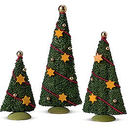 Christmas trees - Set of three - 11,5 cm / 4.5 inch