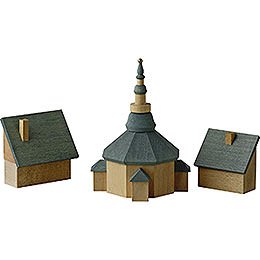 Church of Seiffen with Houses - 11 cm / 4.3 inch