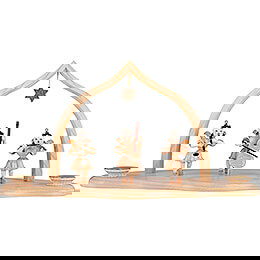 Cloud Natural with Trio of Angels and Arch - 29x12x15 cm / 11.5x4.7x5.9 inch