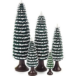 Coiled Trees with Trunk Green-White - 5 pieces - 12 cm / 4.7 inch