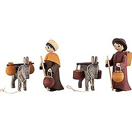 Donkey Train, Set of Four, Stained  -  7cm / 2.8 inch
