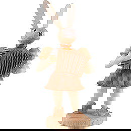Easter Bunny with Accordion natural  -  7,5cm / 3 inch
