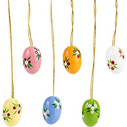 Easter Egg Set with Dot-Flowers - 2,2 cm / 0.9 inch