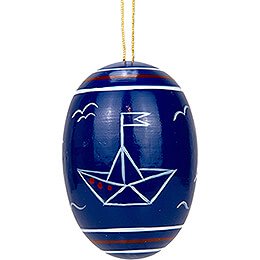 Easter Egg with Sailboat  -  5,5cm / 2.2 inch