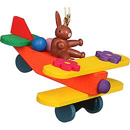 Easter Ornament - Bunny on Plane - 4,7 cm / 1.9 inch