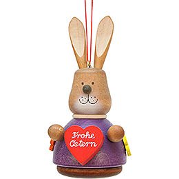Easter Ornament  -  Teeter Bunny with Heart  -  9,8cm / 3.9 inch