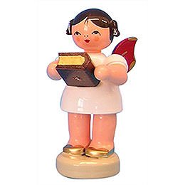 Engel mit Bibel - Rote Flgel - stehend - 6 cm