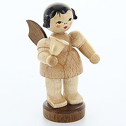Engel mit Glocke - natur - stehend - 6 cm