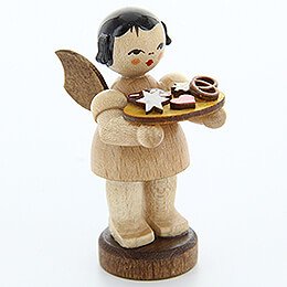 Engel mit Lebkuchenblech  -  natur  -  stehend  -  6cm