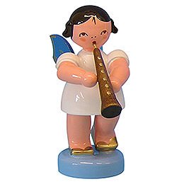 Engel mit Oboe - Blaue Flgel - stehend - 6 cm