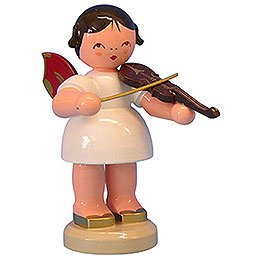 Engel mit Violine - Rote Flgel - stehend - 9,5 cm