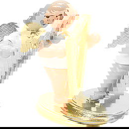 Engel wei/gold mit Harfe  -  6,0cm