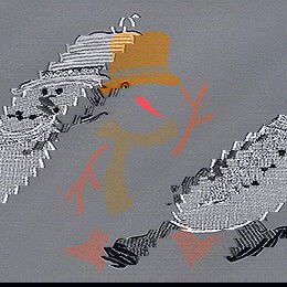 Fensterbild Schneemann mit Hut - 20 cm